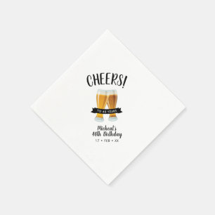 Cheers Beers Volwassen 40e verjaardagsfeestje Servet