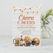 Cheers & Beers Volwassen Verjaardag String Lights Kaart (Staand voorkant)