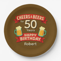 Cheers & Beers voor 50 jaar Happy Birthday NAAM 9"