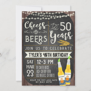 Cheers & bier 50e verjaardag kaart