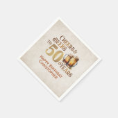 Cheers & bier 50e verjaardag servet (Hoek)