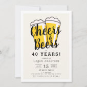 Cheers & Bières Adulte Anniversaire Invitation (Devant)