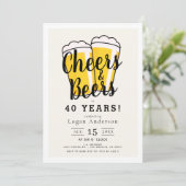 Cheers & Bières Adulte Anniversaire Invitation (Debout devant)