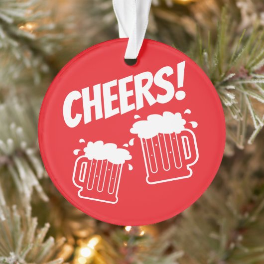 Cheers bierkruiken aangepaste kerstboom ornament (Boom)