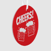 Cheers bierkruiken aangepaste kerstboom ornament (voorkant)