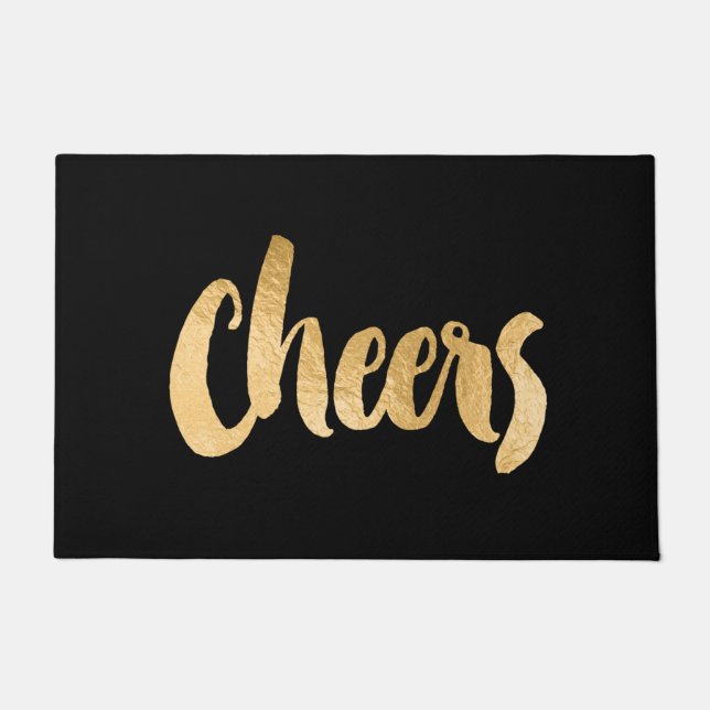 Cheers Black en Gold kerstklep Deurmat (Voorkant)