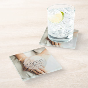 Cheers- Bride diamanten ring, geschikt voor bruilo Glazen Onderzetter