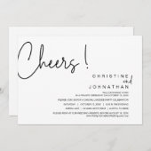 Cheers, bruiloft-elopementspartner, diner, dansen kaart (Voorkant / Achterkant)