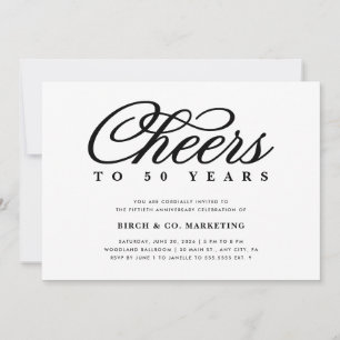 Cheers Business Jubileum Invitation Kaart