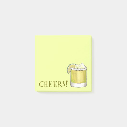 Cheers! Celebration Margarita Cocktail Lime Green Post-it® Notes (Voorkant)