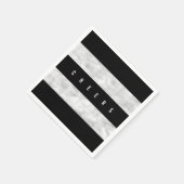 Cheers Chic Silver Foil Black Stripe Holiday Servetten (Hoek)