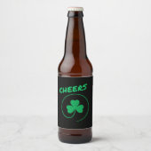 Cheers, Clover, Shamrock, Irish Green, St Patricks Bier Etiket (Voorkant)