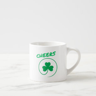 Cheers Clover Shamrock Irish Green St Patricks Day Espresso Kop