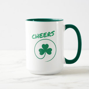 Cheers Clover Shamrock Irish Green St Patricks Day Mok