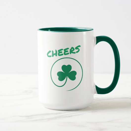 Cheers Clover Shamrock Irish Green St Patricks Day Mok (Rechts)