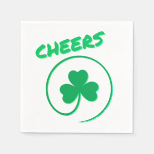 Cheers Clover Shamrock Irish Green St Patricks Day Servet
