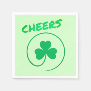 Cheers Clover Shamrock Irish Green St Patricks Day Servet