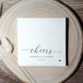 Cheers Cocktail servetten Heart Modern Wedding