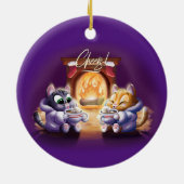 CHEERS! COCOA CATS van Jeff Willis Art Keramisch Ornament (Achterkant)