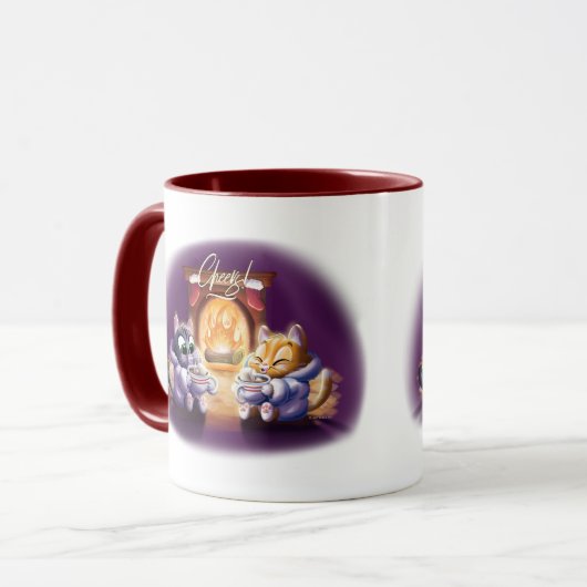 CHEERS! COCOA CATS van Jeff Willis Art Mok (Voorkant links)