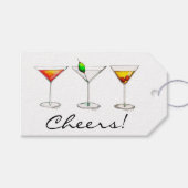 Cheers! Cosmo Martini Manhattan Cocktail Glass Lab Cadeaulabel (Voorkant (Horizontaal))