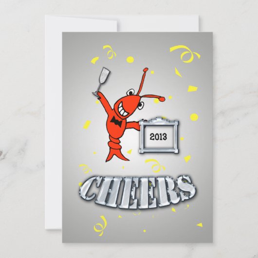 Cheers Crawfish/Lobster Yarly Event Invitation Kaart (Voorkant)