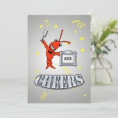 Cheers Crawfish/Lobster Yarly Event Invitation Kaart (Staand voorkant)