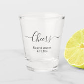 Cheers Custom Personalised Wedding Party Favor Shot Glas (Voorkant)