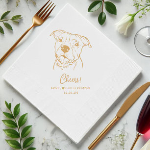 Cheers Custom Twee Pet Cocktail Servetten Trouwen