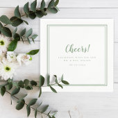 Cheers de heer Mrs. minimalist Wedding Modern Sage Servet