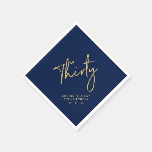 Cheers Dertig moderne marineblauw 30e verjaardag Servet (Hoek)