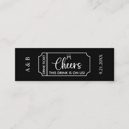 Cheers Drink op US Wedding Drink Ticket Voucher (Voorkant)