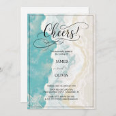 Cheers! Elegante strand bruiloft uitnodiging (Voorkant / Achterkant)