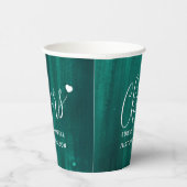 Cheers Emerald green abstracte bruiloft Papieren Bekers (Rechts)