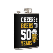 Cheers en bier tot 50 jaar 50 jaar heupfles (Rechts)