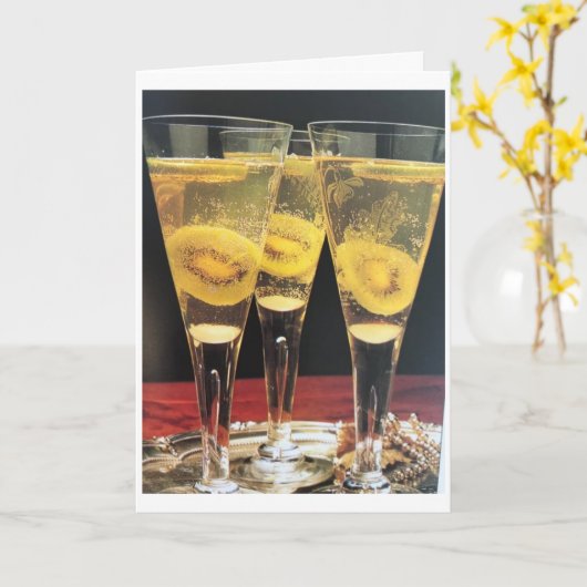 *CHEERS* EN *MERRY CHRISTMAS* AAN U KAART (Gele Bloem)