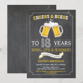 Cheers et bières 18e Anniversaire Carte d'invitati (Devant / Derrière)