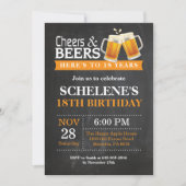 Cheers et bières 18e Anniversaire Carte d'invitati (Devant)