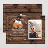 Cheers et bières Anniversaire Invitation photo du (Devant / Derrière)