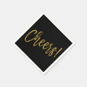 Cheers Faux Gold Foil en zwarte servetten (Hoek)