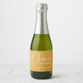 Cheers Faux Gold GLITTER-kerstmini Sparkling Wijnetiket (Voorkant)