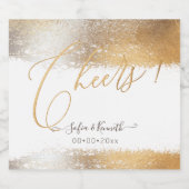 Cheers! Faux zilveren gouden Toon mousserende wijn Sparkling Wijnetiket (Enkel label)