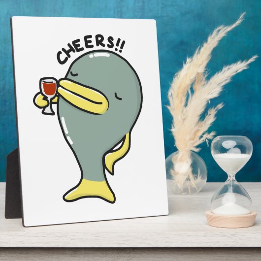 Cheers Fish Tabletop Plaque met Easel Fotoplaat (Zijkant)
