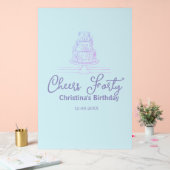 Cheers forty happy birthday cake blue purple name  (Mariage)