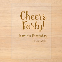 Cheers forty orange brown calligraphy birthday nam