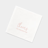 Cheers Gepersonaliseerde Naam Modern Script Weddin Folie Servetten (Links)