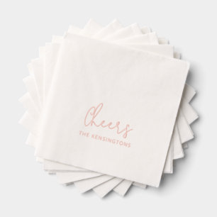 Cheers Gepersonaliseerde Naam Modern Script Weddin Folie Servetten