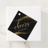 Cheers Gold Glitter Birthday Bedankjes Labels (In situ)