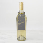 Cheers - Gold Script en Confetti Flessenhanger (Op fles)