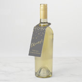 Cheers - Gold Script en Confetti Flessenhanger (Schuin)
